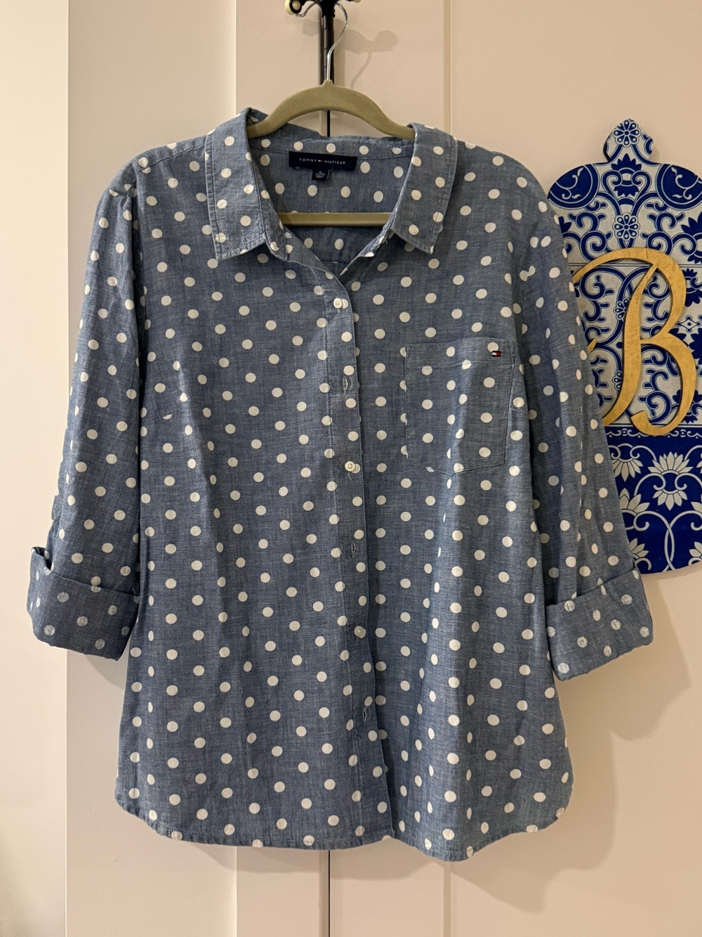 Tommy Hilfiger Polka Dot Shirt - Blue & White